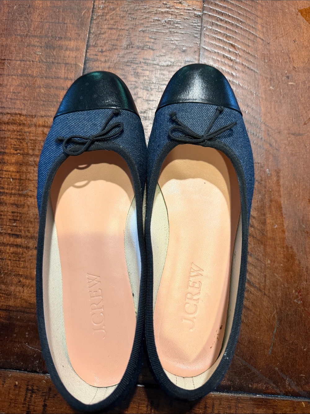 JCrew Zoe cap toe denim ballet flat size 8